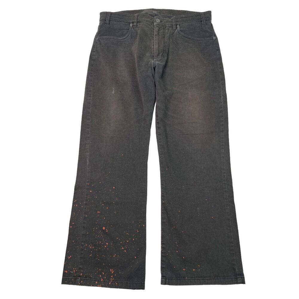 Armani Collezioni FLAW Straight Leg Casual Twill Pants Black Mens 34x27